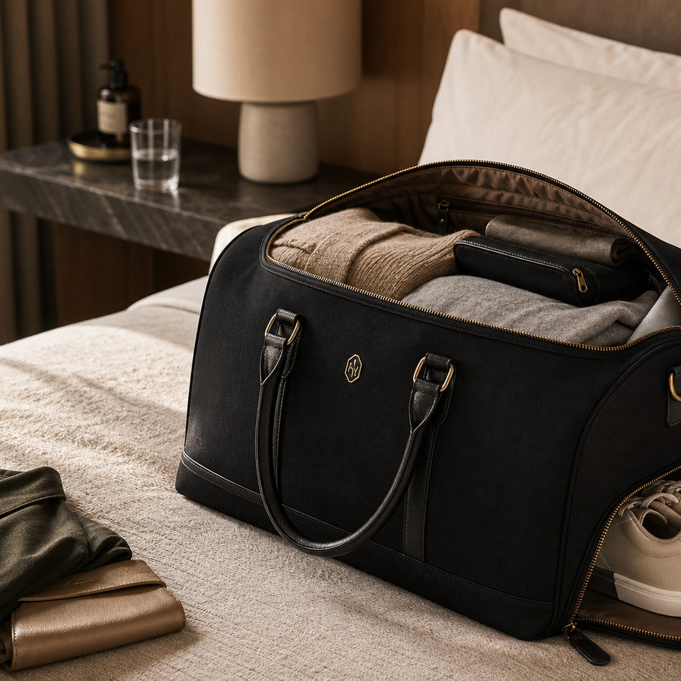 The Weekender in a premium travel lifestyle scene.
